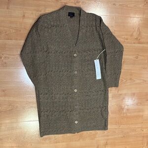 Women’s Khaki Long Cardigan Sweater